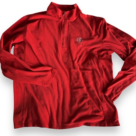Bogner Fire & Ice fleece pullover sweater XL XXL red baselayer 1/4 zip sz 44 - Picture 1 of 11